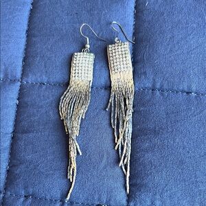 Elegant Silver Fringe Earrings